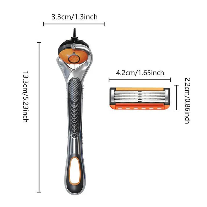 2025NEW🔥48-Piece Men's Razor Blade Replacement Set with Free Handle - Ultra Sharp Stainless Steel Blades for Smooth Shaving