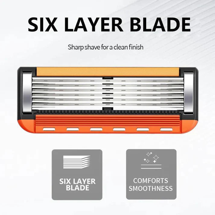 2025NEW🔥48-Piece Men's Razor Blade Replacement Set with Free Handle - Ultra Sharp Stainless Steel Blades for Smooth Shaving