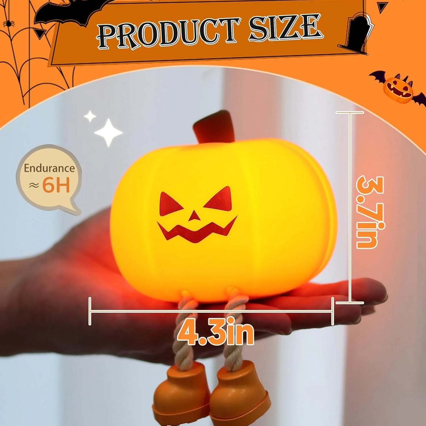 🔥2025NEW-Final 3 Hours: 80% OFF - Mischievous Grinning Pumpkin Night Light🎃
