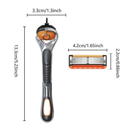2025NEW🔥48-Piece Men's Razor Blade Replacement Set with Free Handle - Ultra Sharp Stainless Steel Blades for Smooth Shaving