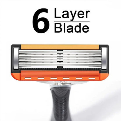2025NEW🔥48-Piece Men's Razor Blade Replacement Set with Free Handle - Ultra Sharp Stainless Steel Blades for Smooth Shaving