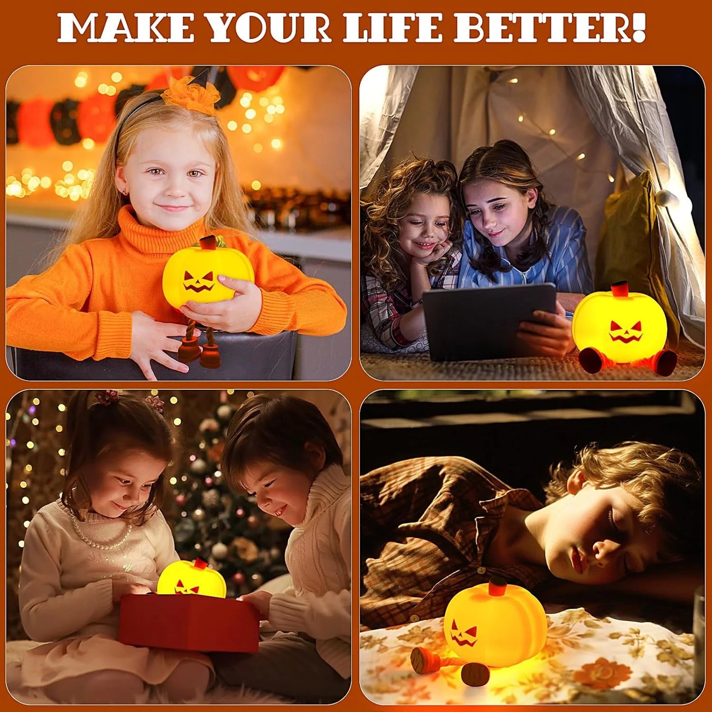🔥2025NEW-Final 3 Hours: 80% OFF - Mischievous Grinning Pumpkin Night Light🎃