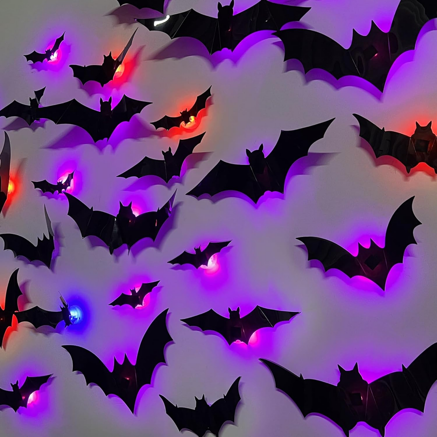 🎉Last Day 50% OFF🎁3D Bats Light Decorations Spooky Ornaments for Festival Halloween