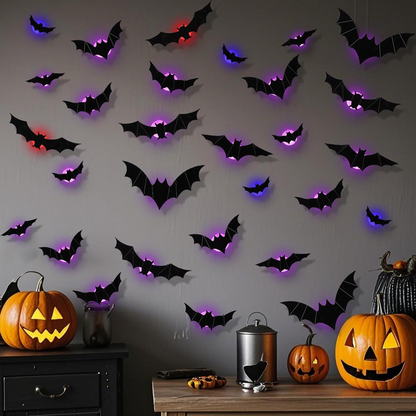 🎉Last Day 50% OFF🎁3D Bats Light Decorations Spooky Ornaments for Festival Halloween