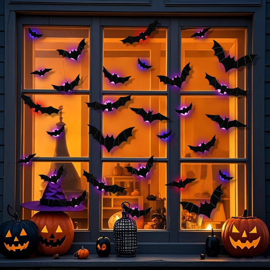 🎉Last Day 50% OFF🎁3D Bats Light Decorations Spooky Ornaments for Festival Halloween