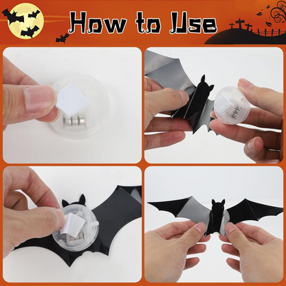 🎉Last Day 50% OFF🎁3D Bats Light Decorations Spooky Ornaments for Festival Halloween